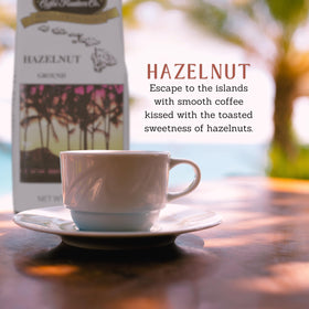 Vacuum-sealed Hawaiian Isles Hazelnut bag preserves freshness.