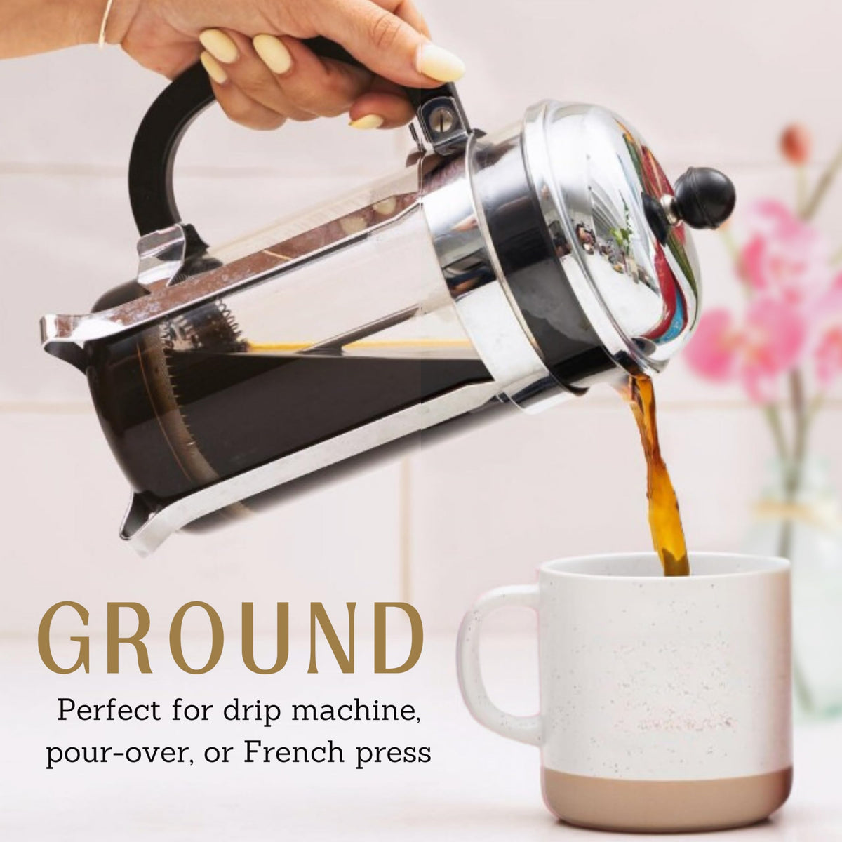 Cup of Hawaiian Isles Vanilla Bean Macadamia coffee highlighting a smooth aromatic profile.