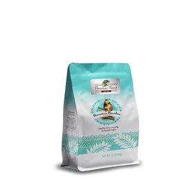Hawaiian Paradise Coffee Ground bag showing premium 100% Arabica beans for rich flavor