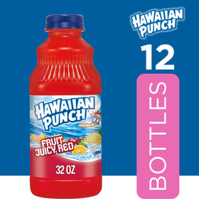 Hawaiian Punch Fruit Juicy Red label close-up highlights Vitamin C