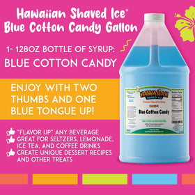 Hawaiian Shaved Ice blue cotton candy bottle closeup professional-grade syrup