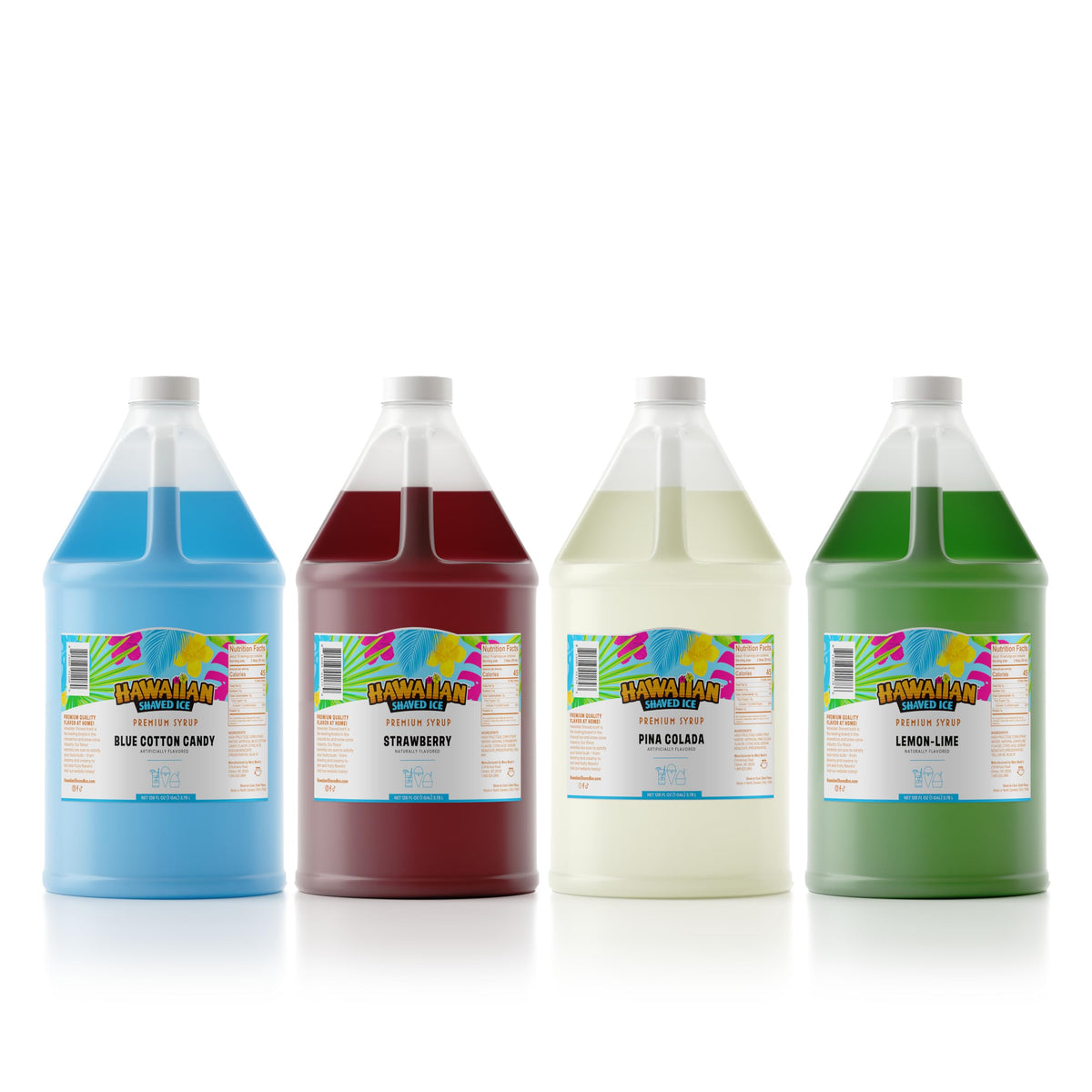 Hawaiian Shaved Ice blue cotton candy syrup for snow cones, shelf-stable and family-friendly.