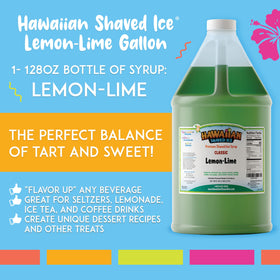 Hawaiian Shaved Ice Lemon-Lime snow cone prep for parties and backyard fun.