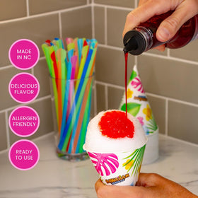 Hawaiian Shaved Ice snow cone cups and spoons included for quick serving