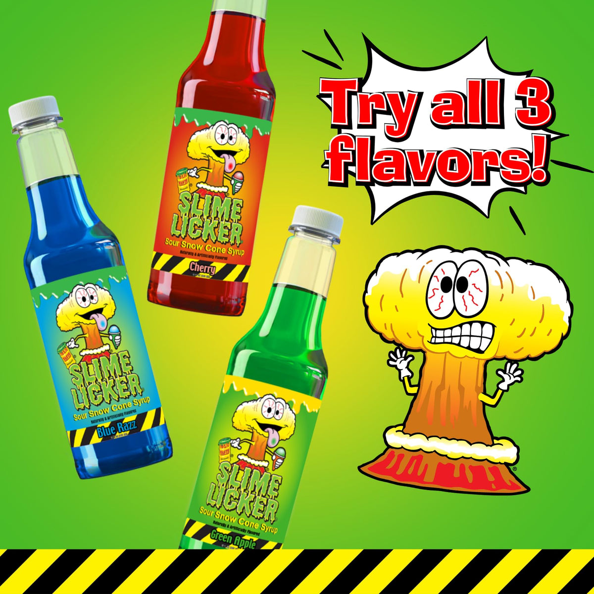 Hawaiian Shaved Ice Toxic Waste syrups—use to spike sodas or mix into bold mocktails