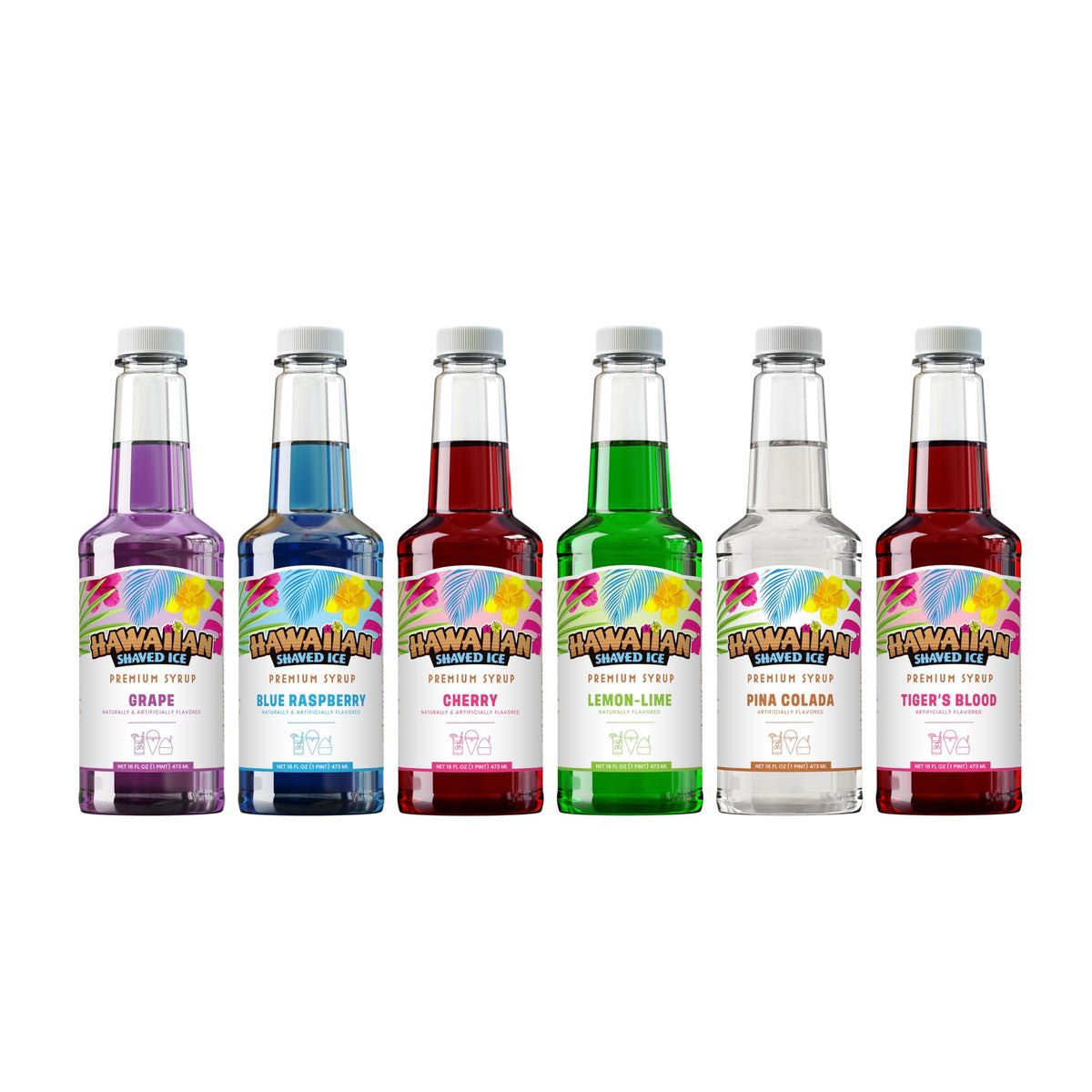Hawaiian Shaved Ice cherry syrup bottle pouring for vibrant snowcones