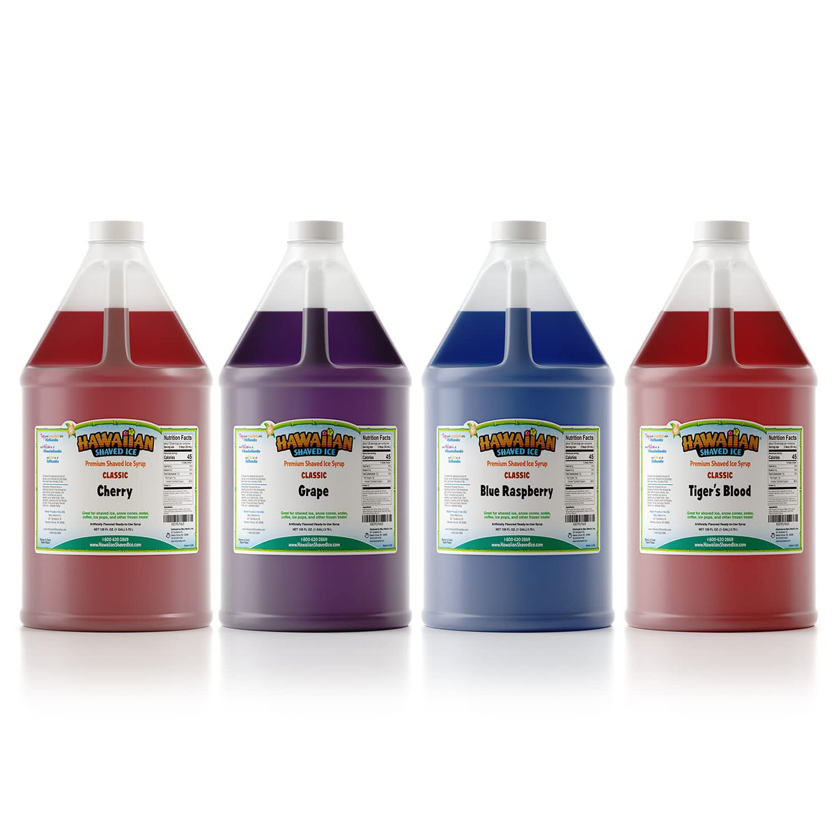 Hawaiian Shaved Ice Cherry syrup bottle for flavorful snow cones at parties.