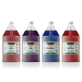 Hawaiian Shaved Ice Cherry syrup bottle for flavorful snow cones at parties.
