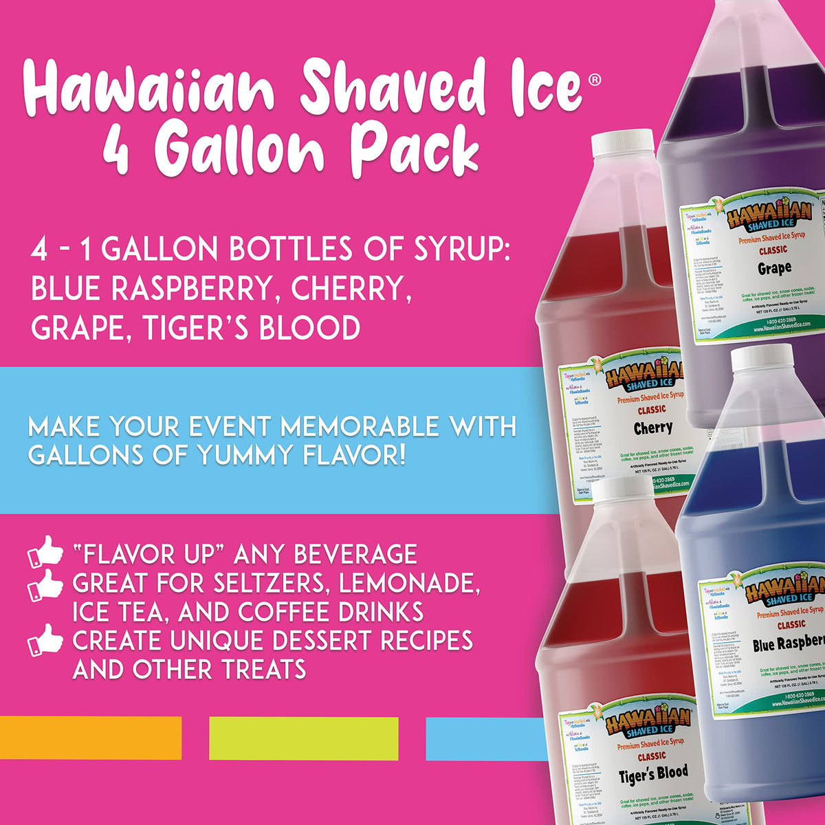 Hawaiian Shaved Ice Grape syrup bottle for vibrant slushies at gatherings.