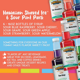 Hawaiian Shaved Ice Sour Grape pint bottle for tangy beverages