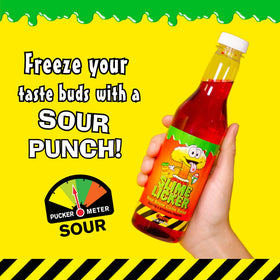Hawaiian Shaved Ice Toxic Waste Sour Snow Cone Blue Raz bottle—intense tang for icy treats