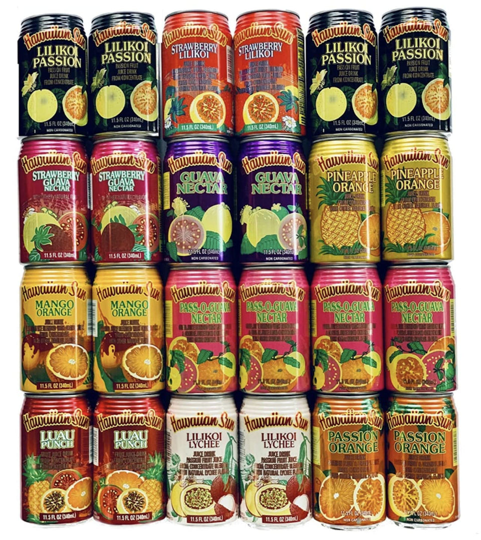 Hawaiian Sun Pass-O-Guava Nectar and Lilikoi Passion bottle pour for tropical refreshment