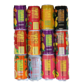 Hawaiian Sun Passion Orange Guava nectar label close-up, ideal for beach picnics.