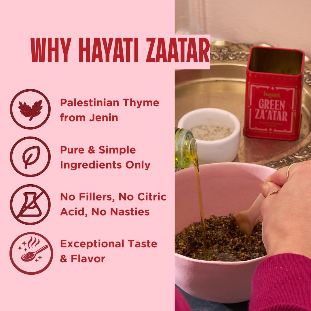 Hayati Za’atar olive oil dipping scene suggests perfect bread pairing.