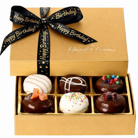Hazel & Creme birthday cookie gift box showcasing cookies, ideal for celebrations.