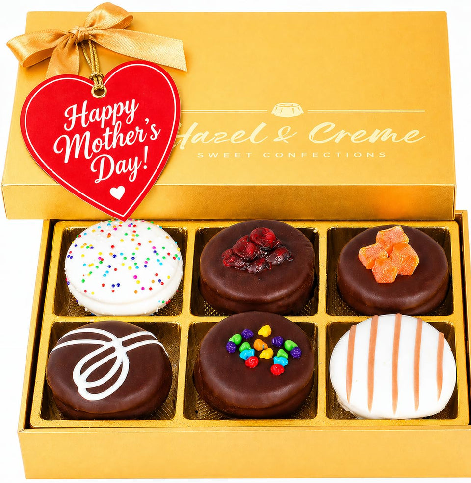 Hazel & Creme Mother's Day gift box with premium cookies ready for gifting.