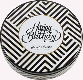 Hazel & Creme reusable birthday tin packaging keeps treats stylish and eco-friendly.