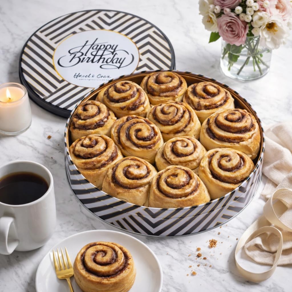 Hazel & Creme soft baked cinnamon rolls with warm aroma for celebrations.