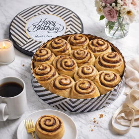 Hazel & Creme soft baked cinnamon rolls with warm aroma for celebrations.