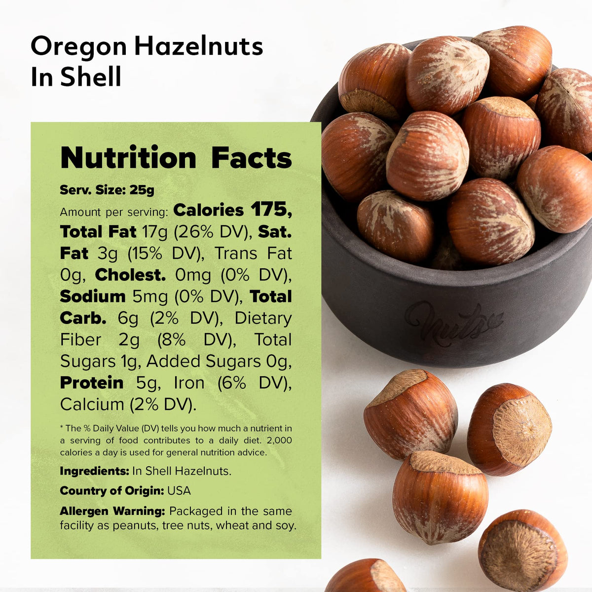 NUTS U.S. Oregon hazelnuts in-shell butter-like aroma