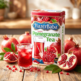 HazerBaba red apple flavor powder ready to blend into a beverage.