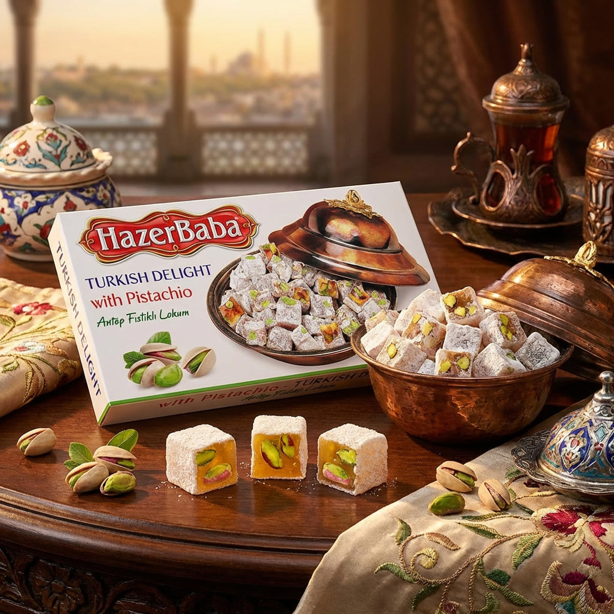 HazerBaba Turkish Delight pistachio gift box perfect for celebrations