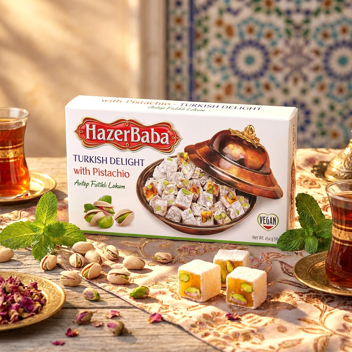 HazerBaba Turkish Delight pistachio texture features chewy center and aroma