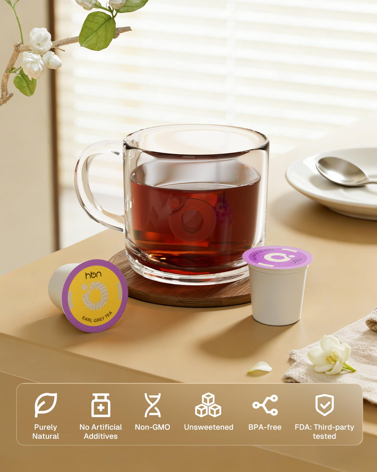 HBN English Breakfast capsules ideal for an energizing morning.