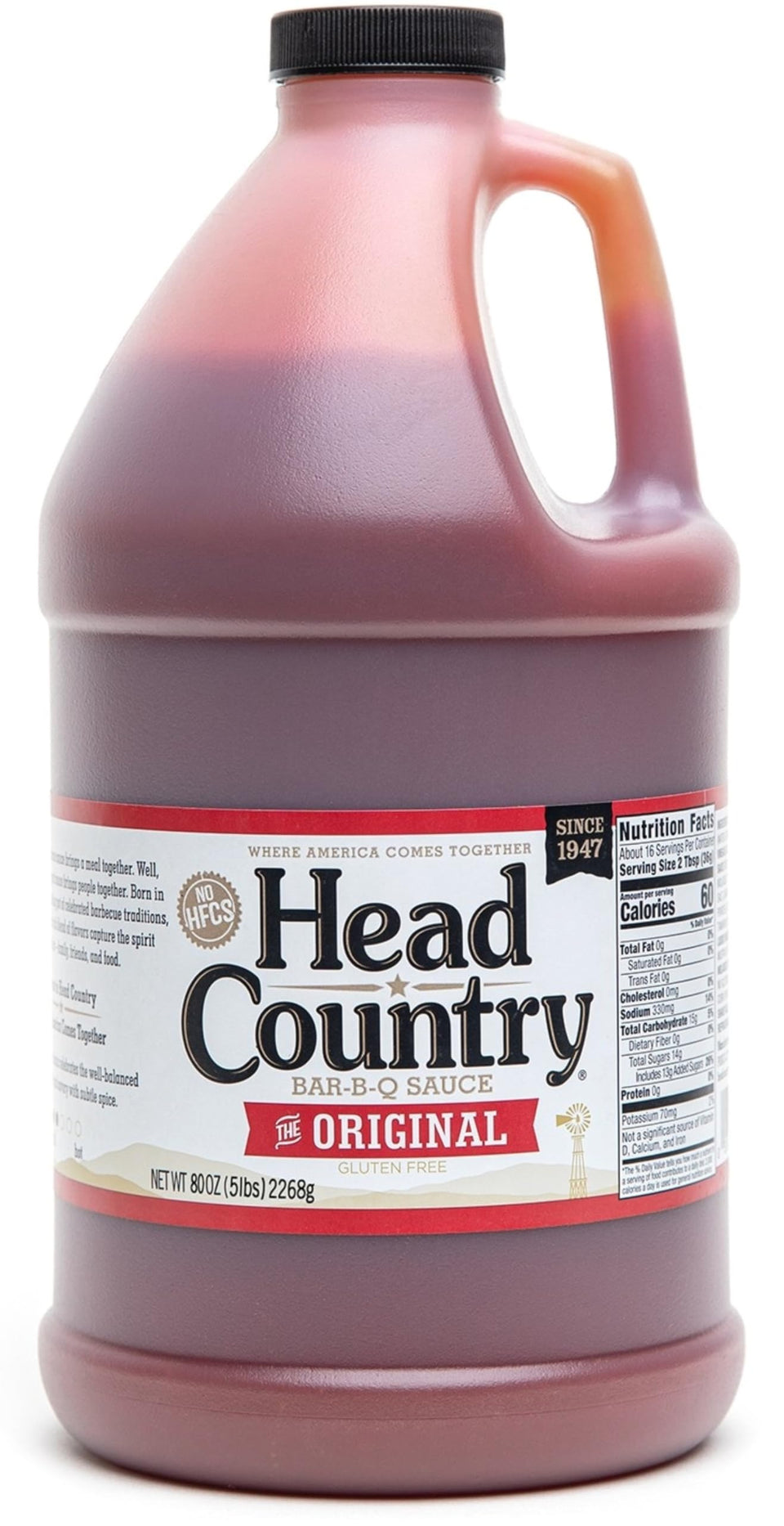 Head Country Original BBQ Sauce bottle pour for a rich glaze on grilled meats.
