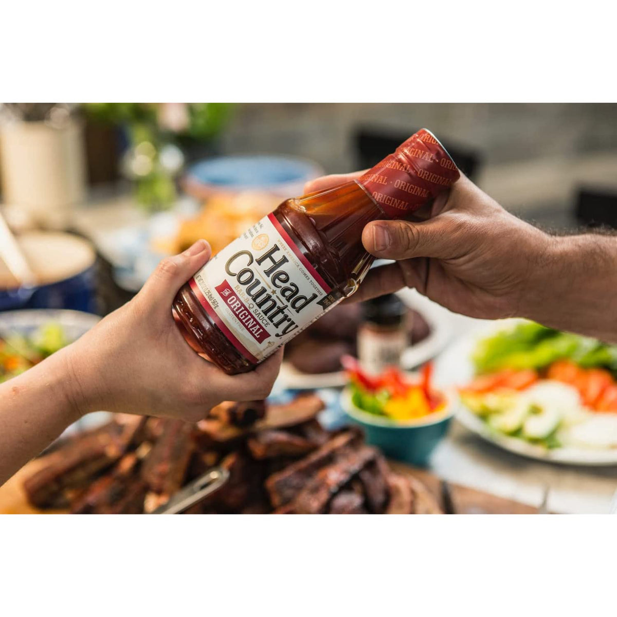 Head Country Original BBQ Sauce as a marinade for juicy chicken or pork.