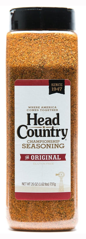 Head Country Original Seasoning bottle delivers bold, balanced flavor for pork, chicken, and veggies.