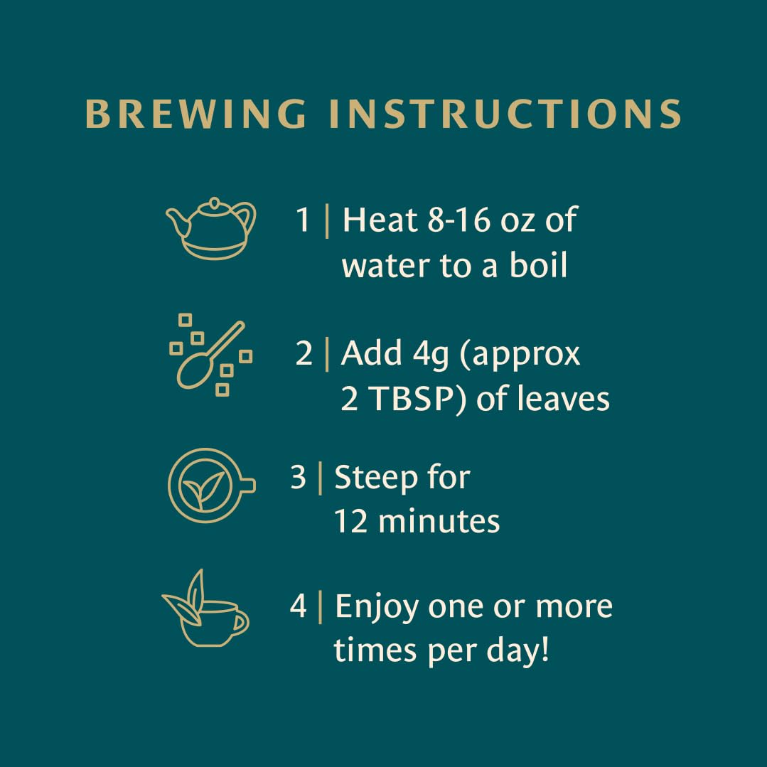 Healing Leaves Tea bag brew demonstrates a caffeine-free infusion ideal for evenings.