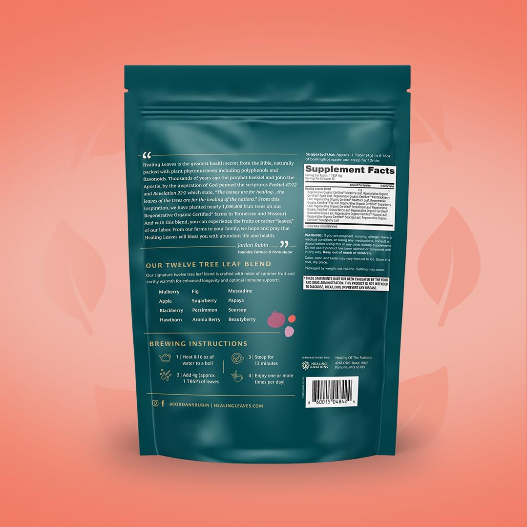 Healing Leaves Tea cup steaming conveys a warm, energy-supporting moment with the blend.