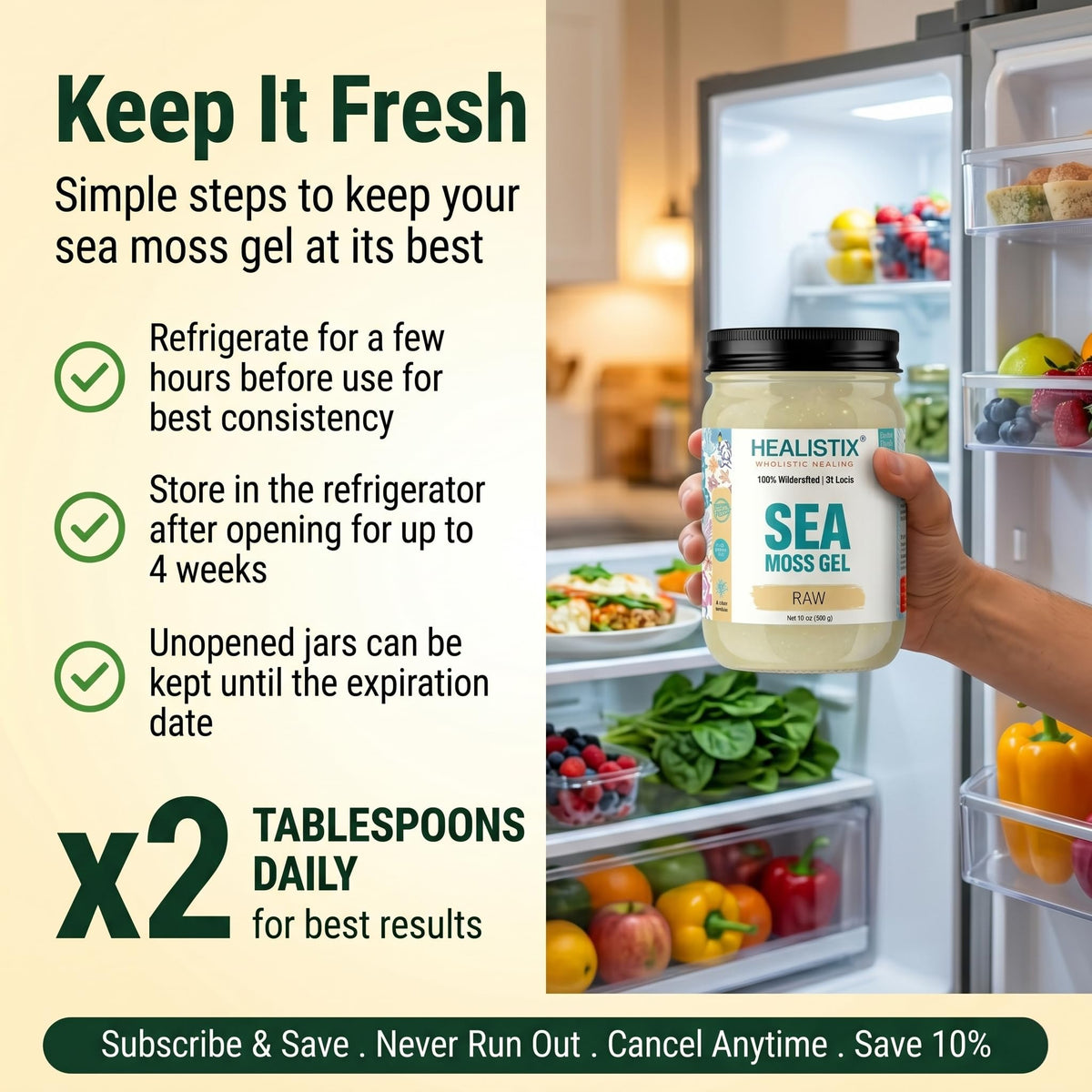 Healistix Gel in kitchen setup for easy 1–2 tbsp additions