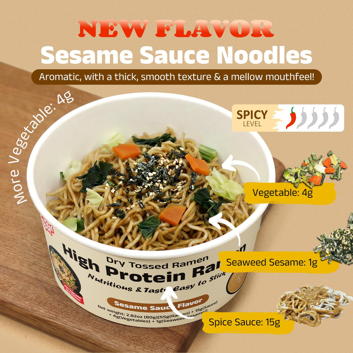 HealSpot ramen dry mix with dried vegetables and seaweed sesame flakes