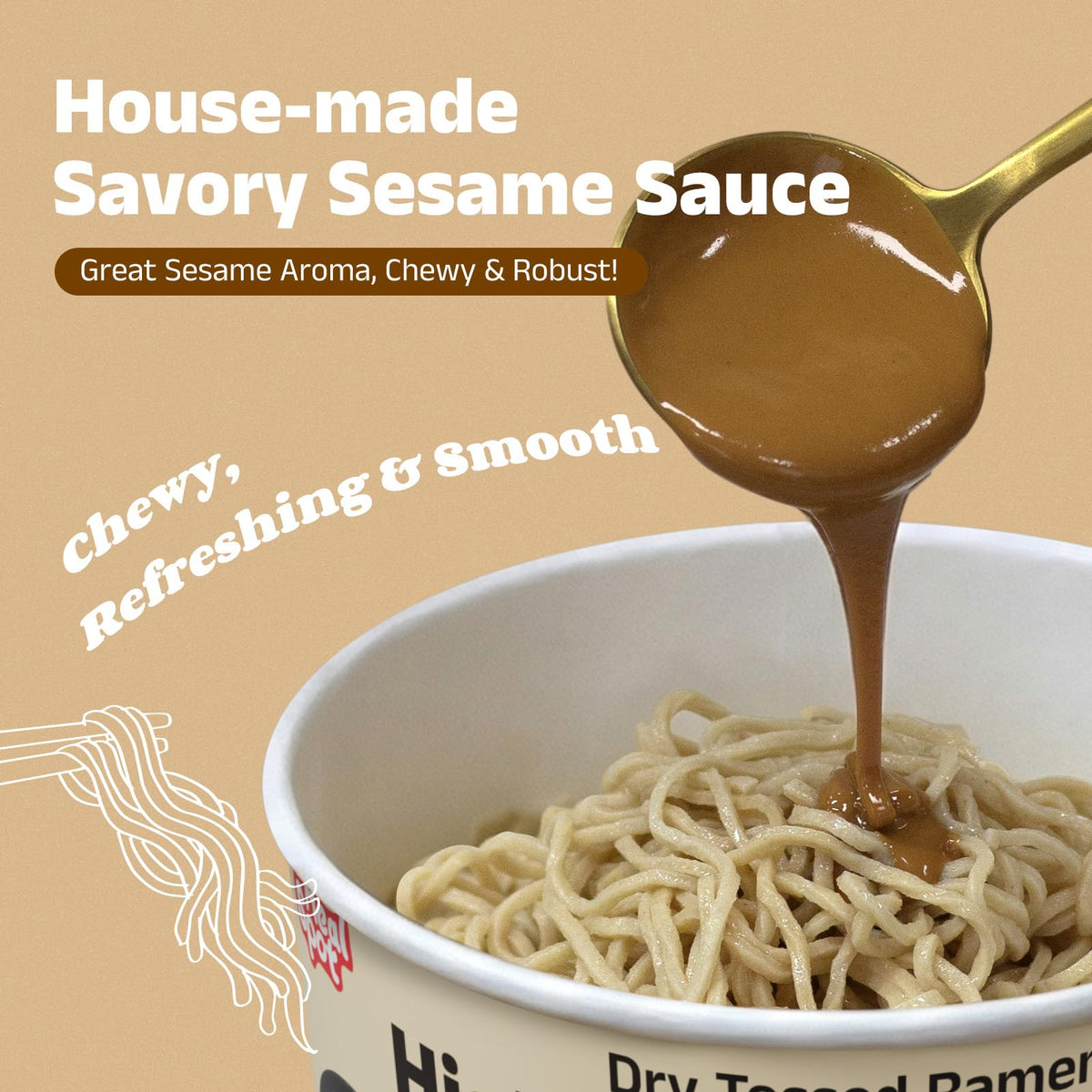 HealSpot sesame sauce coated noodles with even flavor and smooth texture