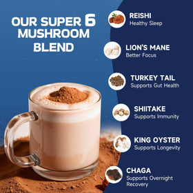 Healspot Mushroom Cocoa Sleep cup steaming for a peaceful night.