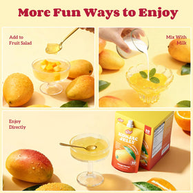 Healspot on-the-go packaging with mango snack ready for travel or work.
