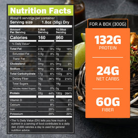 HealSpot Organic Black Bean Noodles prepared bowl with rich sauce highlighting fiber benefits.