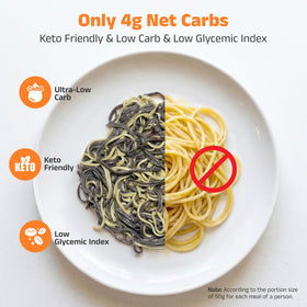 HealSpot Organic Black Bean Noodles bag emphasizing gluten-free, vegan protein options.