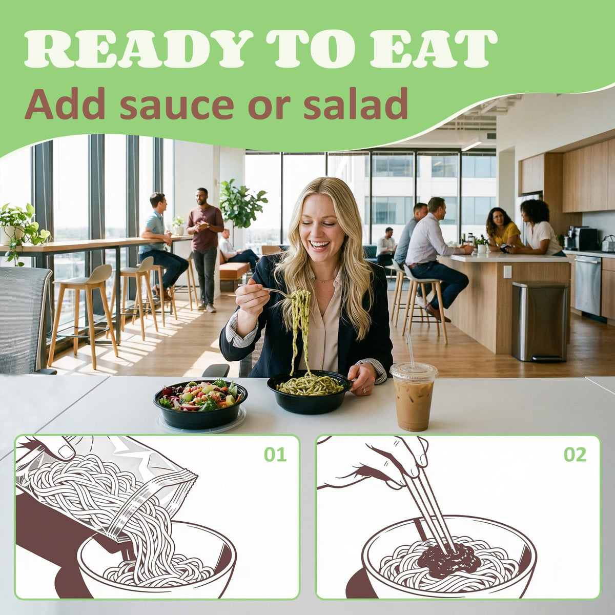 HealSpot protein pasta absorbing sauces for stir-fries and soups.