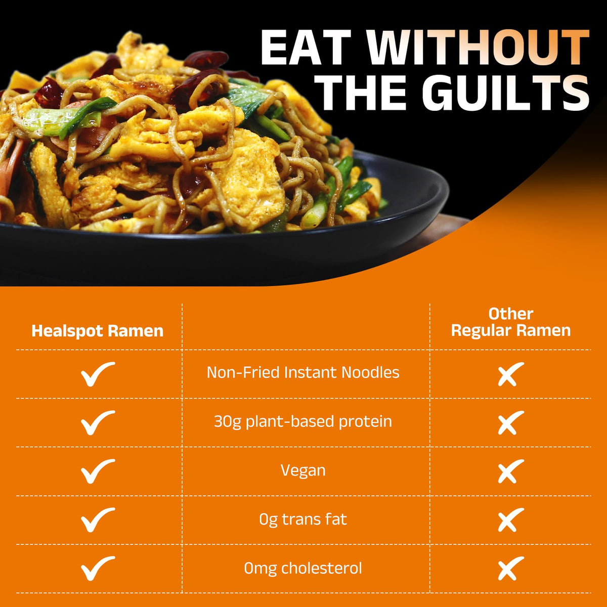HealSpot six-pack hot pot ramen for convenient, protein-packed meals.