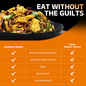 HealSpot six-pack hot pot ramen for convenient, protein-packed meals.