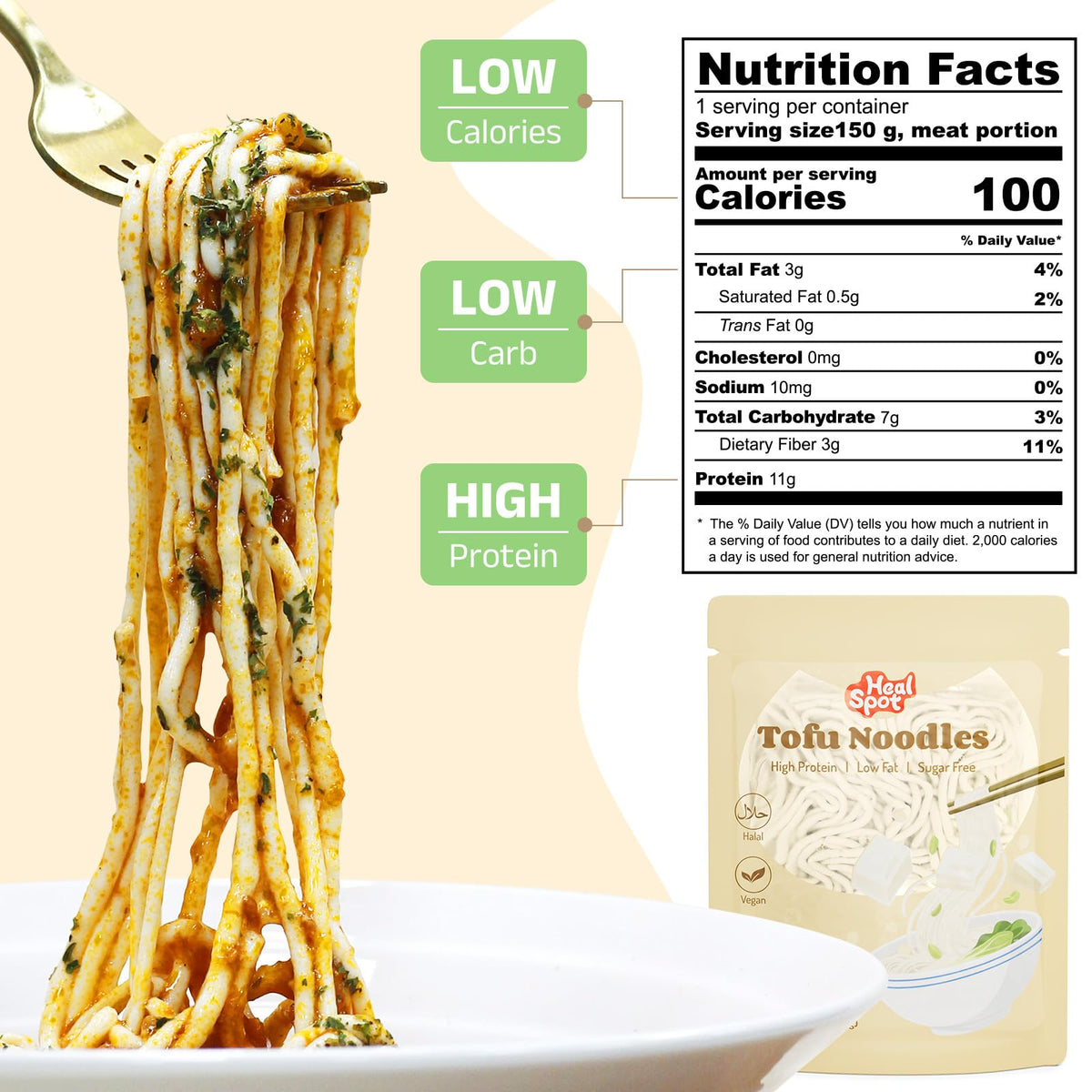 HealSpot Tofu Noodles portable pack ideal for on-the-go meals