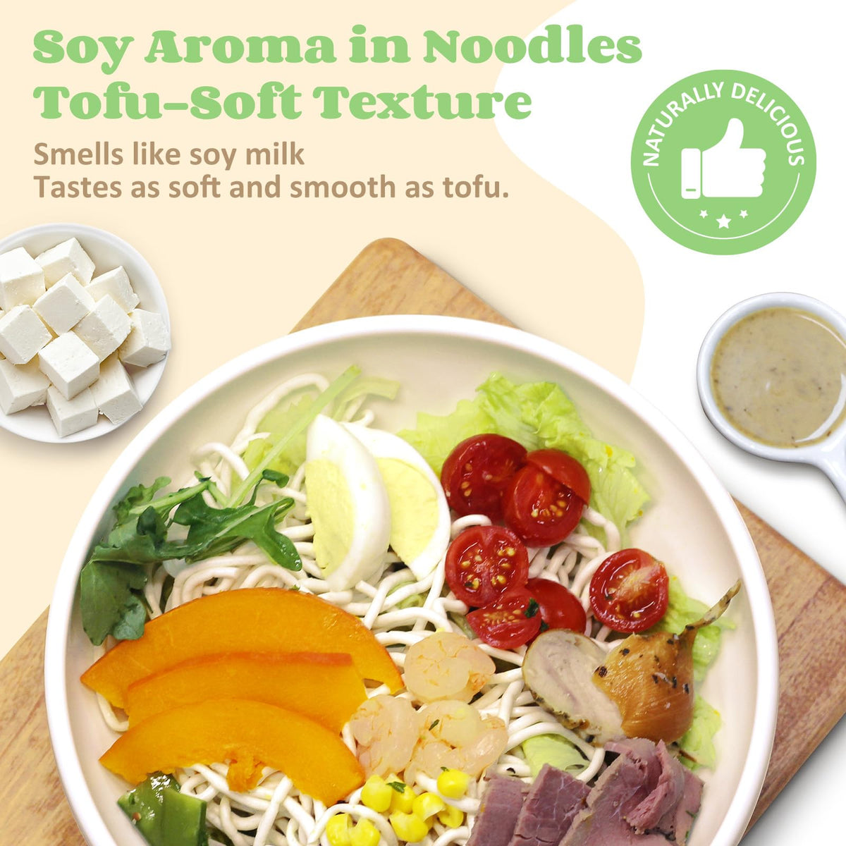 HealSpot Tofu Noodles raw noodles reveal white tofu strands and simple ingredients