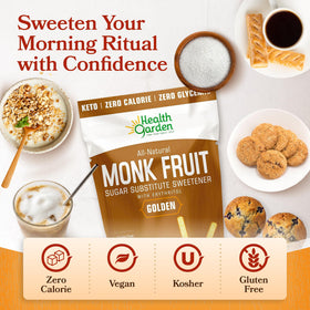 Health Garden Monk Fruit Sweetener Golden baking substitute mimics brown sugar