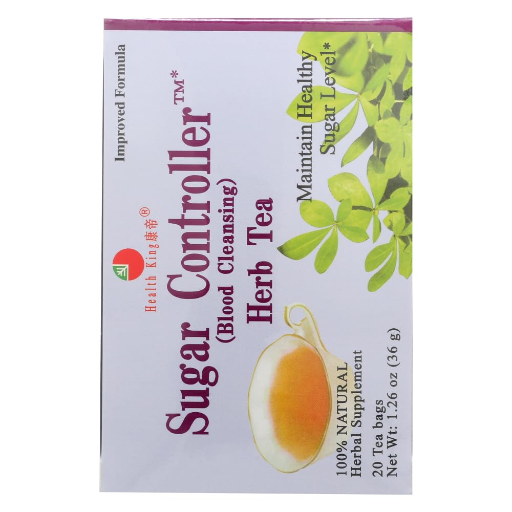 Health King Medicinal Tea Sugar Controller herbal blend aroma and color in cup