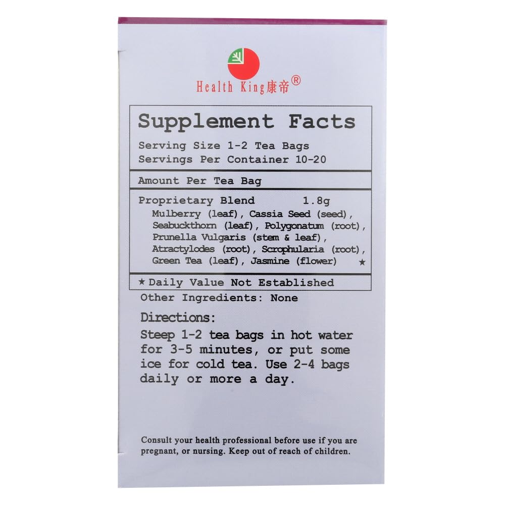 Health King Medicinal Tea Sugar Controller steeping in a cup with balanced flavor