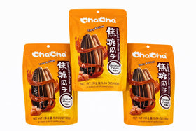 HealthEmpire ChaCha Roasted Sunflower Seeds caramel flavor front view, antioxidant-rich snack