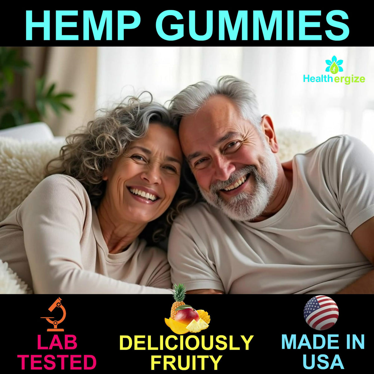 Healthergize hemp gummies nightly routine shot suggesting unwind before bed.